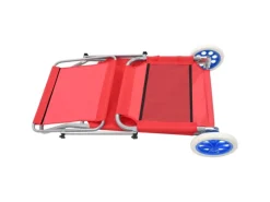 Strandkörbe|vidaXL Sonnenliege Klappbar mit Sonnenschutz und Rädern Stahl 44324