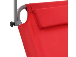 Strandkörbe|vidaXL Sonnenliege Klappbar mit Sonnenschutz und Rädern Stahl 44324