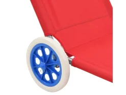 Strandkörbe|vidaXL Sonnenliege Klappbar mit Sonnenschutz und Rädern Stahl 44324