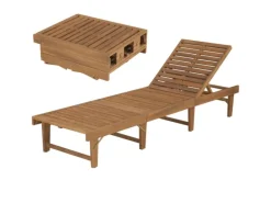 vidaXL Sonnenliege Klappbar Massivholz Akazie 44253* Discount
