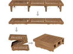 vidaXL Sonnenliege Klappbar Massivholz Akazie 44253* Discount