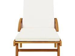 Sonnenliegen|vidaXL Sonnenliege mit Auflage und Tisch Massivholz Akazie 200 x 68 x 30-83 cm