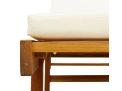 Sonnenliegen|vidaXL Sonnenliege mit Auflage und Tisch Massivholz Akazie 200 x 68 x 30-83 cm