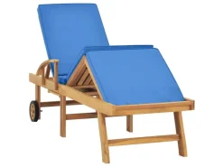 Sonnenliegen|vidaXL Sonnenliege mit Auflage Massivholz Teak 48025