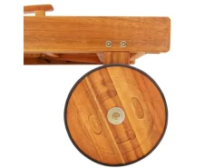 vidaXL Sonnenliege mit Auflage Akazie Massivholz Polsterfarbe  Grau* Best