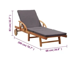 Sonnenliegen|vidaXL Sonnenliege mit Auflage Massivholz Akazie 46026