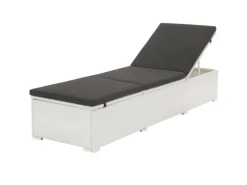 vidaXL Sonnenliege mit Auflage Poly Rattan Weiß 43951* Clearance