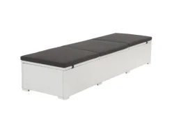 vidaXL Sonnenliege mit Auflage Poly Rattan Weiß 43951* Clearance
