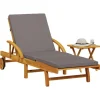vidaXL Sonnenliege mit Auflage und Tisch Massivholz Akazie* Best