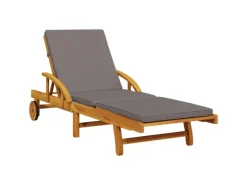 vidaXL Sonnenliege mit Auflage und Tisch Massivholz Akazie* Best