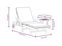 vidaXL Sonnenliege mit Auflage und Tisch Massivholz Akazie* Best