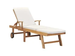 Sonnenliegen|vidaXL Sonnenliege mit Auflage Massivholz Teak 48022