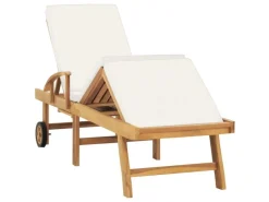 Sonnenliegen|vidaXL Sonnenliege mit Auflage Massivholz Teak 48022