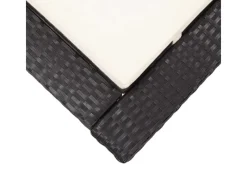 vidaXL Sonnenliege mit Auflage Schwarz Poly Rattan Cremeweiße Kissen* Discount