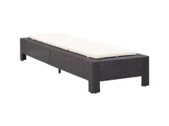 vidaXL Sonnenliege mit Auflage Schwarz Poly Rattan Cremeweiße Kissen* Discount