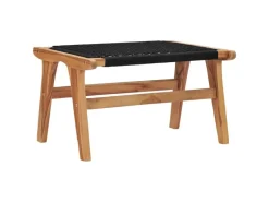 vidaXL Sonnenliege mit Fußablage Massivholz Teak und Seil 49368* Hot