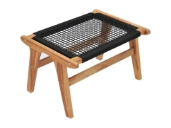 vidaXL Sonnenliege mit Fußablage Massivholz Teak und Seil 49368* Hot