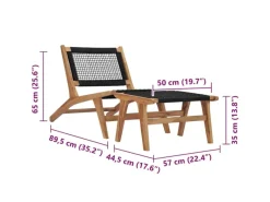 vidaXL Sonnenliege mit Fußablage Massivholz Teak und Seil 49368* Hot