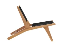 vidaXL Sonnenliege mit Fußablage Massivholz Teak und Seil 49368* Hot