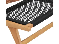 vidaXL Sonnenliege mit Fußablage Massivholz Teak und Seil 49368* Hot