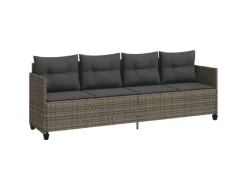 Sonnenliegen|vidaXL Sonnenliege mit Kissen Grau Poly Rattan 368328
