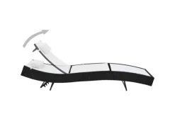 Sonnenliegen|vidaXL Sonnenliege mit Kissen Poly-Rattan Schwarz 44718