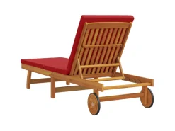Sonnenliegen|vidaXL Sonnenliege mit Rädern und Kissen Massivholz 4105539