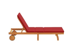 Sonnenliegen|vidaXL Sonnenliege mit Rädern und Kissen Massivholz 4105539