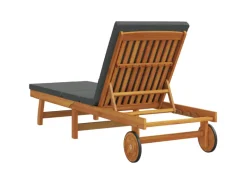 Sonnenliegen|vidaXL Sonnenliege mit Rädern und Kissen Massivholz 4105536