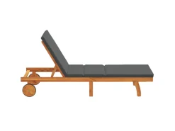 Sonnenliegen|vidaXL Sonnenliege mit Rädern und Kissen Massivholz 4105536