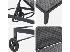 Sonnenliegen|vidaXL Sonnenliege mit Rädern Poly Rattan 42004129