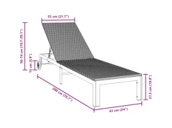 Sonnenliegen|vidaXL Sonnenliege mit Rädern Poly Rattan 42004129