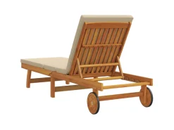 vidaXL Sonnenliege mit Rädern und Kissen aus Massivholz 4105537* Hot