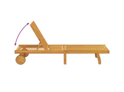 vidaXL Sonnenliege mit Rollen Tisch und Kissen Massivholz Akazie 3325201* Sale