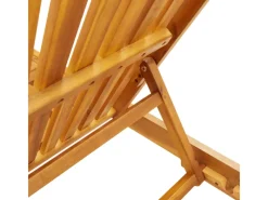 vidaXL Sonnenliege mit Rollen Tisch und Kissen Massivholz Akazie 3325201* Sale