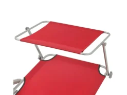 Sonnenliegen|vidaXL Sonnenliege mit Sonnenschutz Stahl Rot