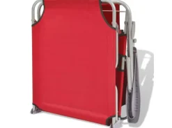 Sonnenliegen|vidaXL Sonnenliege mit Sonnenschutz Stahl Rot