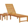 vidaXL Sonnenliege mit Tisch Massivholz Akazie 4108107* Discount