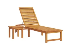 vidaXL Sonnenliege mit Tisch Massivholz Akazie 4108107* Discount