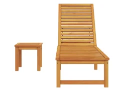 vidaXL Sonnenliege mit Tisch Massivholz Akazie 4108107* Discount
