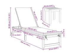 vidaXL Sonnenliege mit Tisch Massivholz Akazie 4108107* Discount