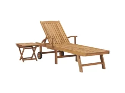 vidaXL Sonnenliege mit Tisch Massivholz Teak* New