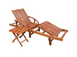 vidaXL Sonnenliege mit Tisch Massivholz Akazie*
