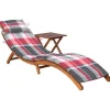 Auflagenboxen|vidaXL Sonnenliege mit Tisch und Auflage 184 x 55 x 64 cm Massivholz Akazie