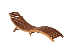 Auflagenboxen|vidaXL Sonnenliege mit Tisch und Auflage 184 x 55 x 64 cm Massivholz Akazie