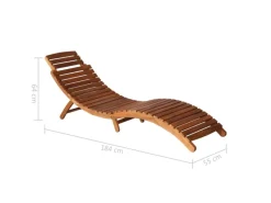 Auflagenboxen|vidaXL Sonnenliege mit Tisch und Auflage 184 x 55 x 64 cm Massivholz Akazie