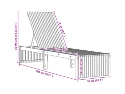 Sonnenliegen|Balkonmöbel|vidaXL Sonnenliege 200x55x30 cm aus Massivem Akazienholz 4108114