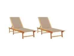 Sonnenliegen|vidaXL Sonnenliegen 2 Stk Massivholz Akazie und Textilene 3279251