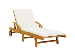 vidaXL Sonnenliegen 2 Stk. mit Auflagen 200x68x83 cm Massivholz Akazie 200 x 68 x 30-83 cm* Outlet