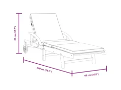 vidaXL Sonnenliegen 2 Stk. mit Auflagen 200x68x83 cm Massivholz Akazie 200 x 68 x 30-83 cm* Outlet